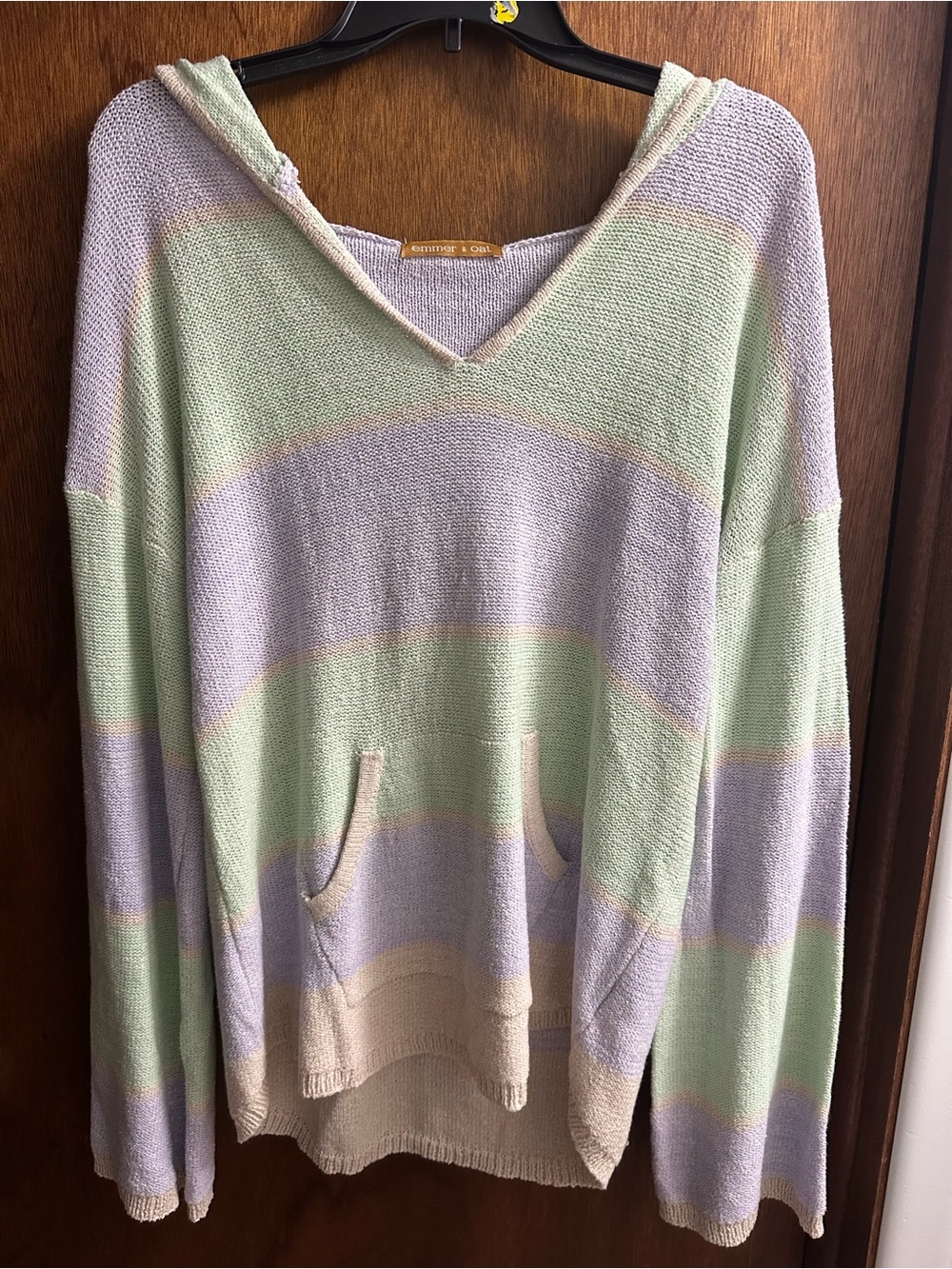 Soft Pastel Striped Hoodie Sweater